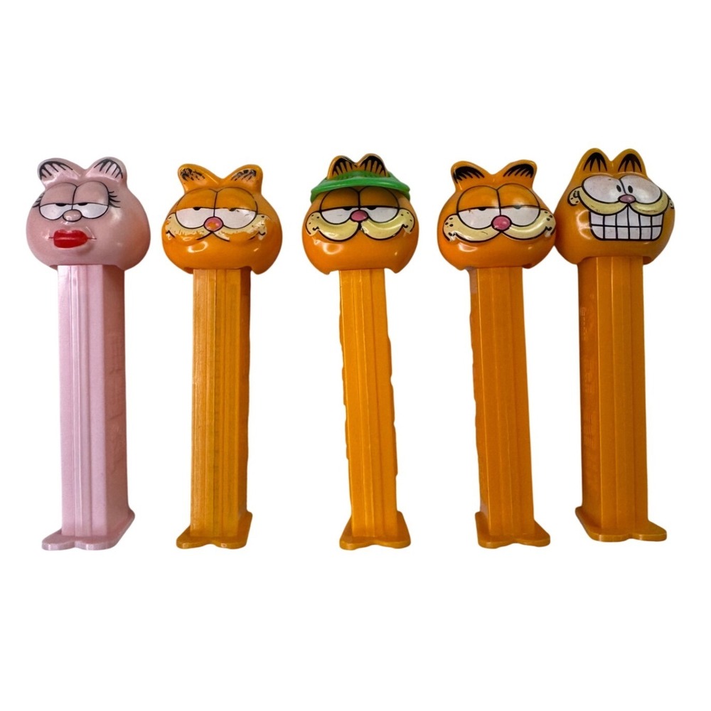 Vintage Garfield‎ Pez Dispenser Lot of 5 Arlene Green Visor 1978 1984 United